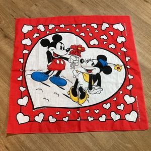 VTG MICKEY AND MINNIE MOUSE ROMANTIC BANDANNA by J.A. WORONOWICZ